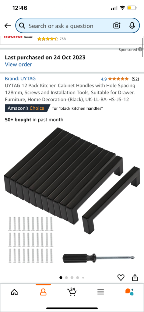 Kitchen cabinet handles black