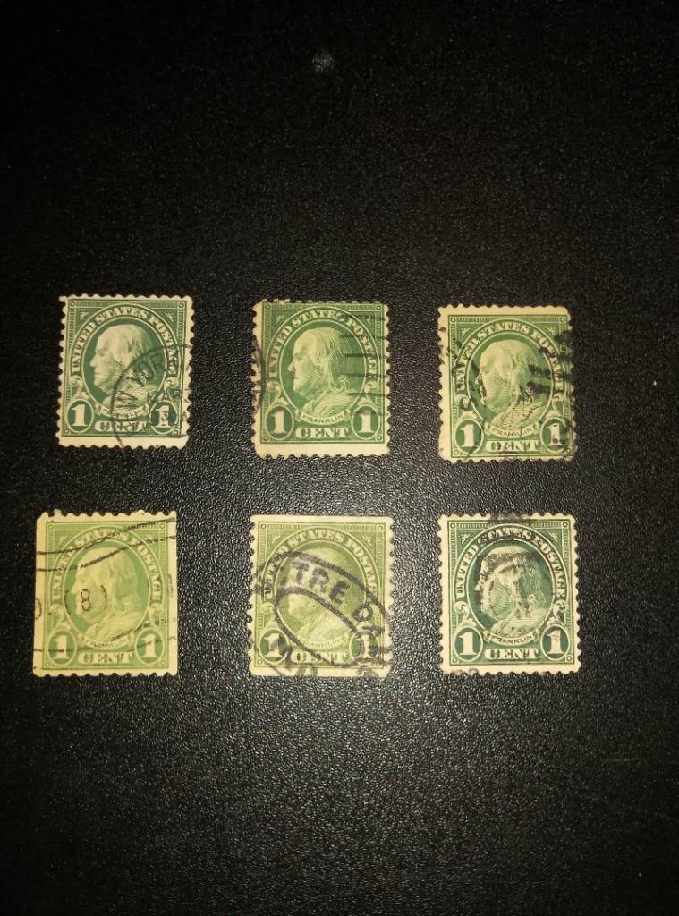 Benjamin Franklin - USA Postage - 1 Cent Stamp - 1902 - Lime Green - Rare