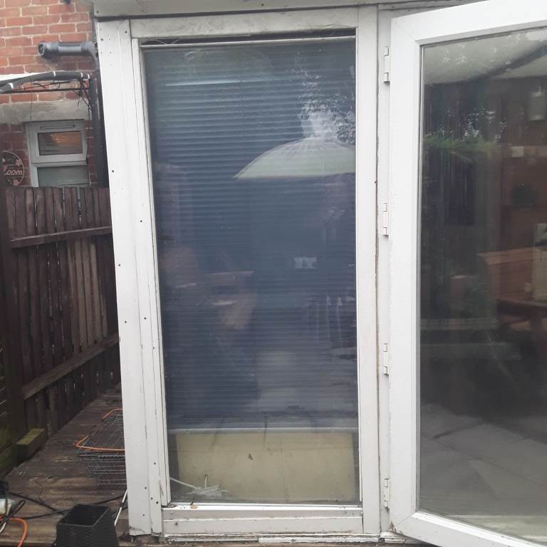 Free 2 double glazed glass window units and 2 double glazed glass door units 