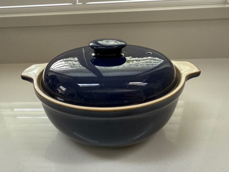 Large Denby cottage blue classic casserole dish with lid