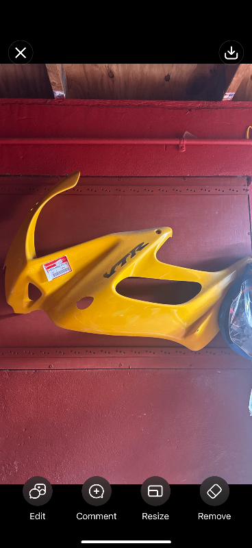 Honda VTR1000F Firestorm OEM Front Fairing Panels Pair Yellow 64240-MBB-010ZE