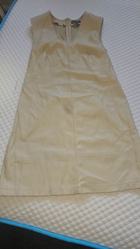 Primark Faux Leather Dress – Beige, Size M
