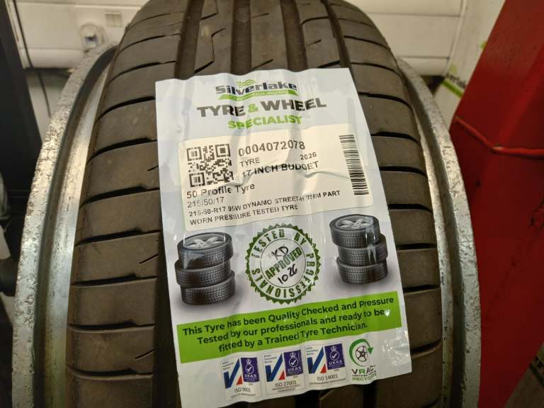 215-50-R17 95w Dynamo Street-H 7mm Part Worn Pressure Tested Tyre