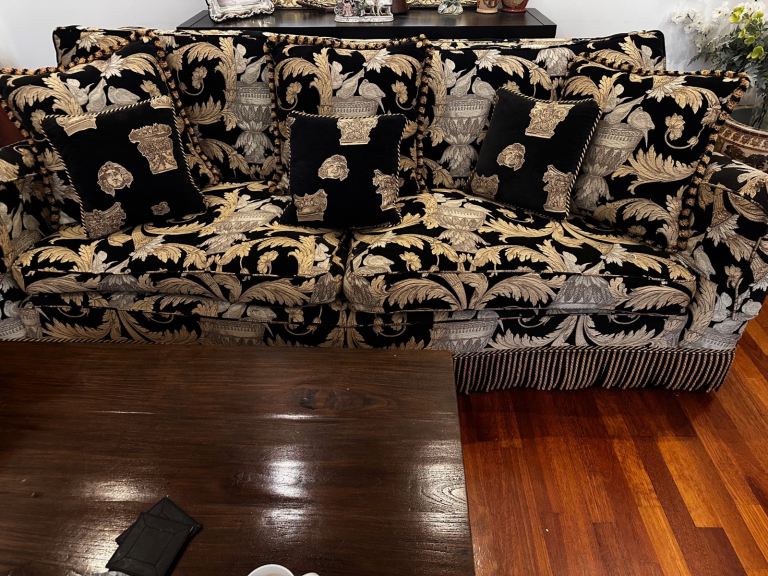 image for Luxury 'Duresta Versace Fabric' Sofa - Good Condition