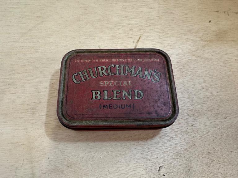 Vintage Churchman’s Special Blend Tobacco Tin Red