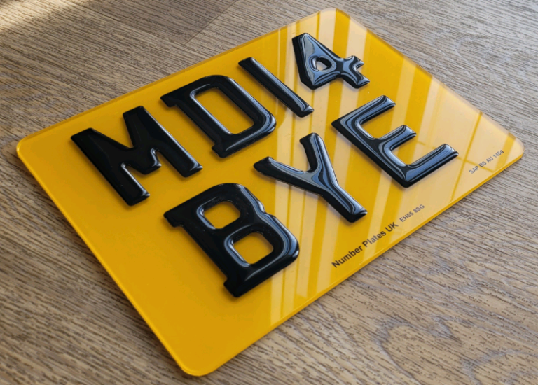 Black 3D Gel Motorbike Plate 9x7 or 8x6 