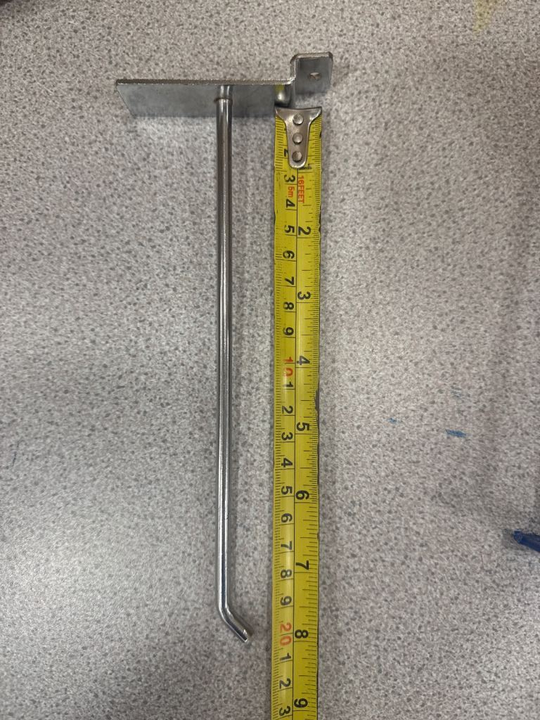 Slatwall hook single 20cm (370 hooks)