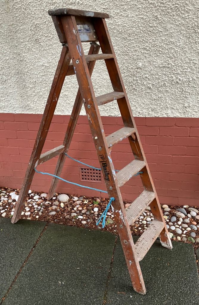 Vintage Bratts heavy duty wooden ladder