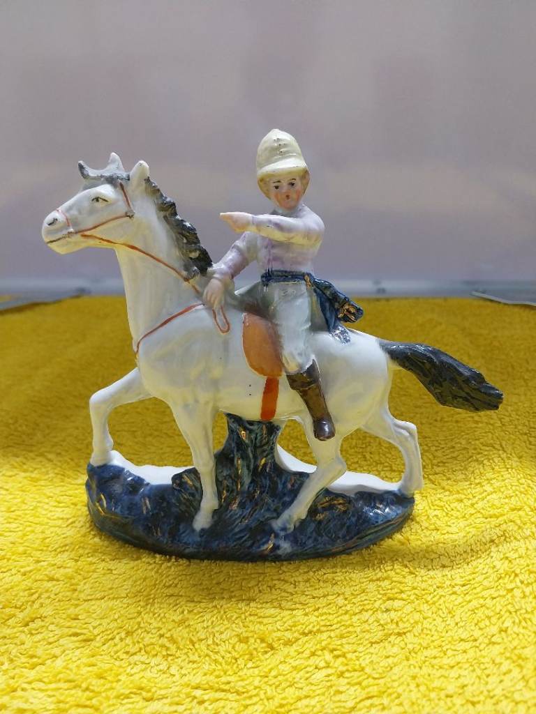 Ceramic Horse and Rider Figurine – Good Condition