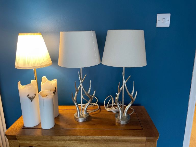 Laura Ashley Mulroy Antler Table Lamps x 2