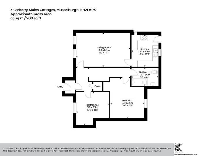 Delightful, 2 bedroom, main door cottage in Carberry, East Lothian – available NOW
