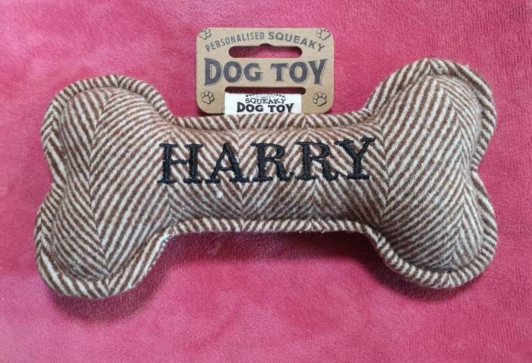 Harry Dog Toy With Squeaker Bone Shaped - Brand New