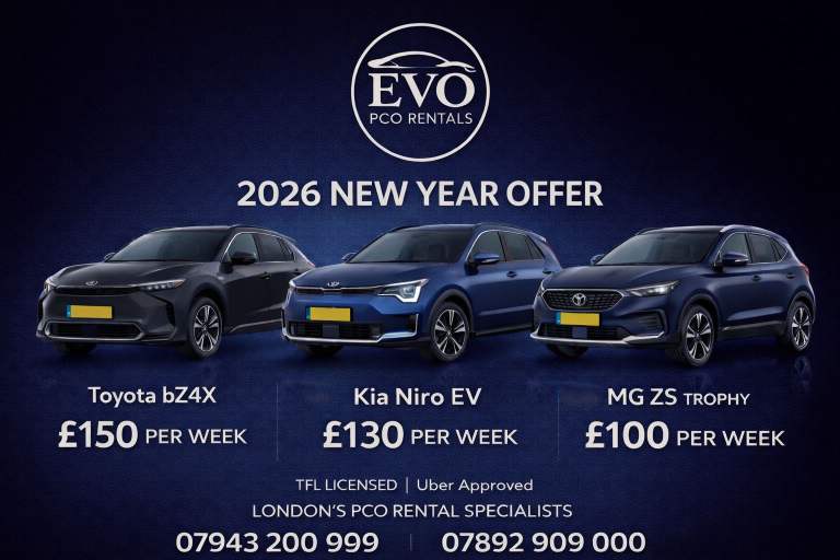 PCO Car Hire 2026 New Year Offer From £100 PW