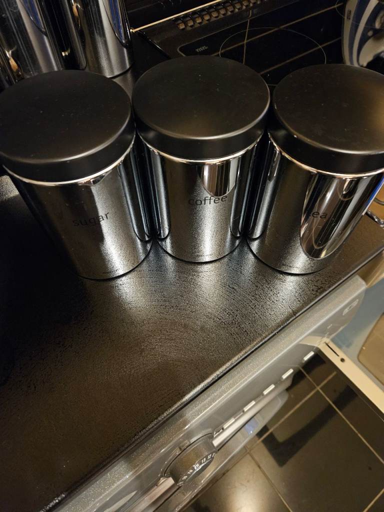 Brabantia chrome/black canisters