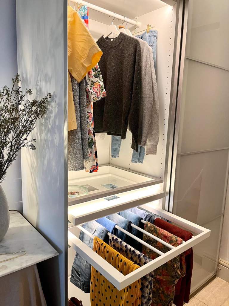 Pax White Wardrobe Storage Unit with Integrated Lighting