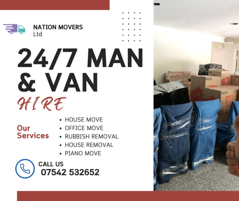 24/7 MAN AND VAN HIRE HOUSE OFFICE PIANO FURNITURE MOVING RUBBISH DISPOSAL NATIONWIDE