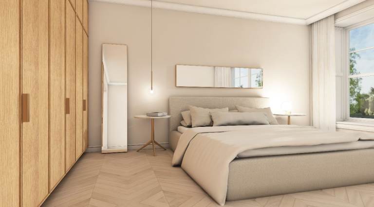 Modern Polished Mirror | Wooden-Framed | 180x40 cm, Oak Effect