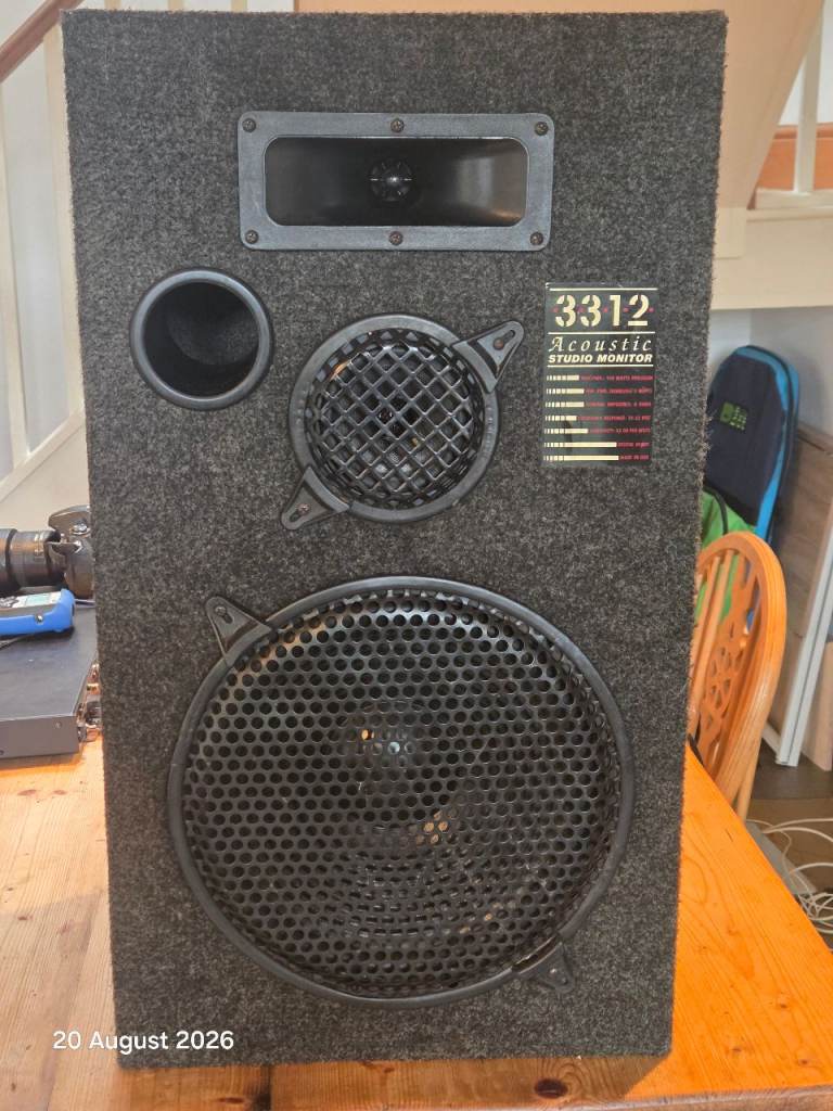 Pair of 3312 Acoustic Studio Monitor Speaker – Grey, Good Condition