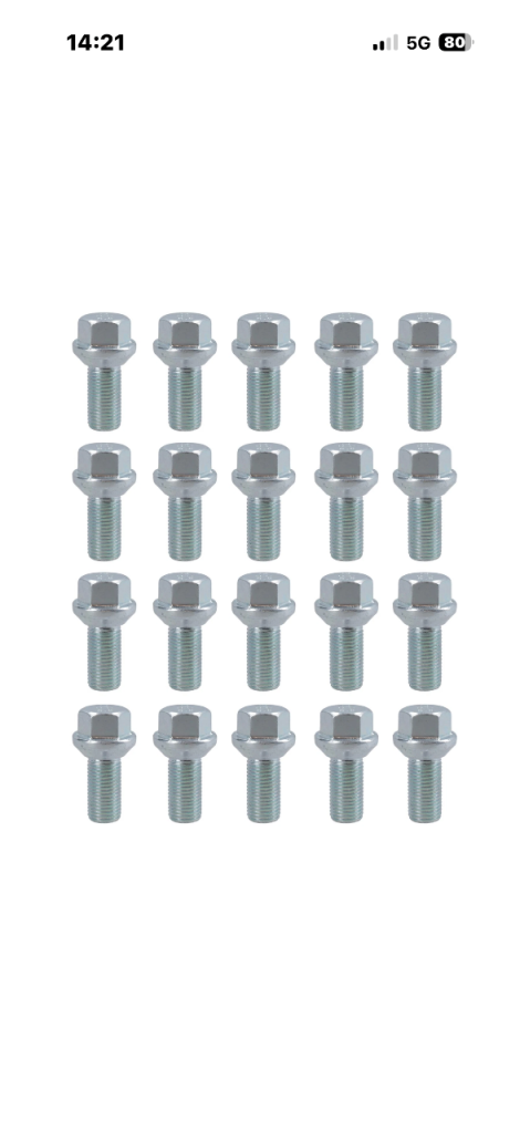 20 Pack M14 x 1.5 Trailer Wheel nuts