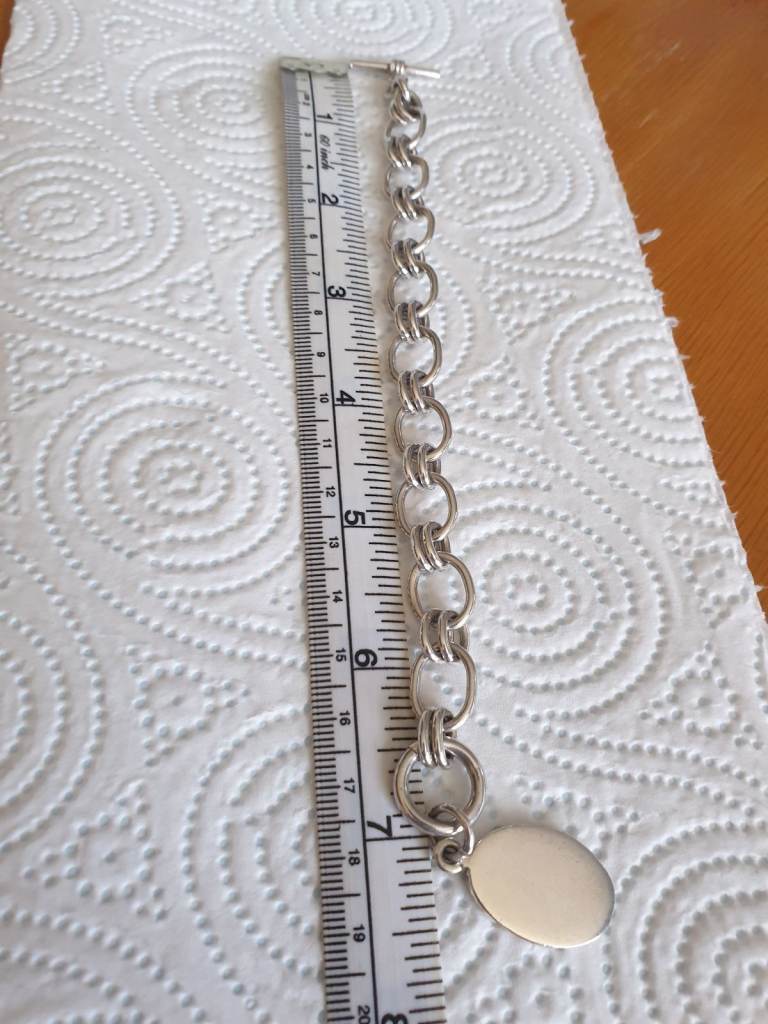 Womens silver large link bracket