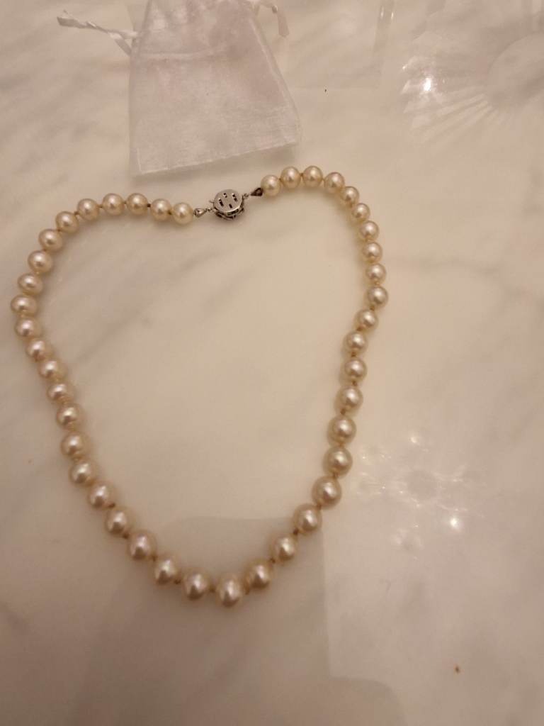 Pearl necklace, 925 silver stamp