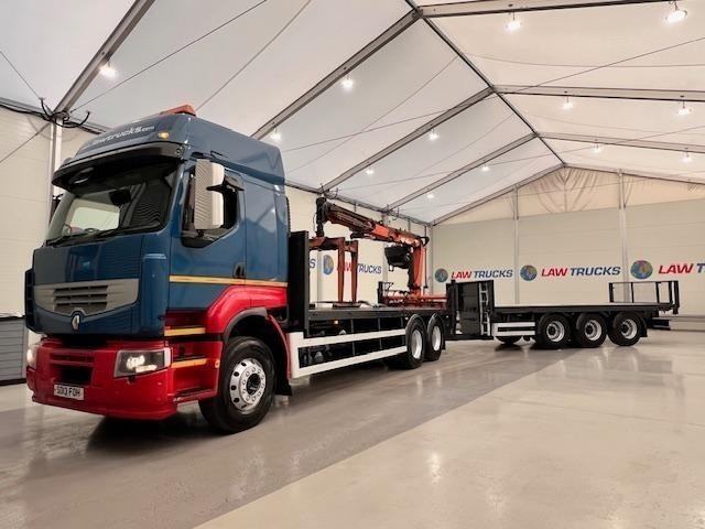 Renault Premium 460 6x2 Rear Lift Flatbed Brick Grab Drawbar