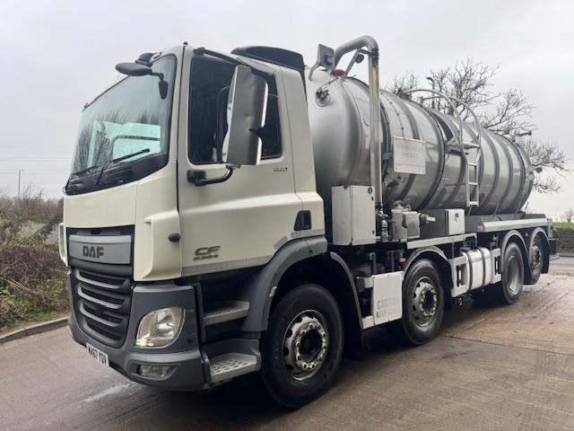 2017 67 DAF CF 440 E6 8x2 Whale stainless steel 18184ltr vac tanker Molex pump