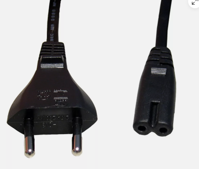 2 PIN EU PLUG POWER CABLE LEAD FOR PRINTER Laptop, ps2,  IEC C7 Connector  2m