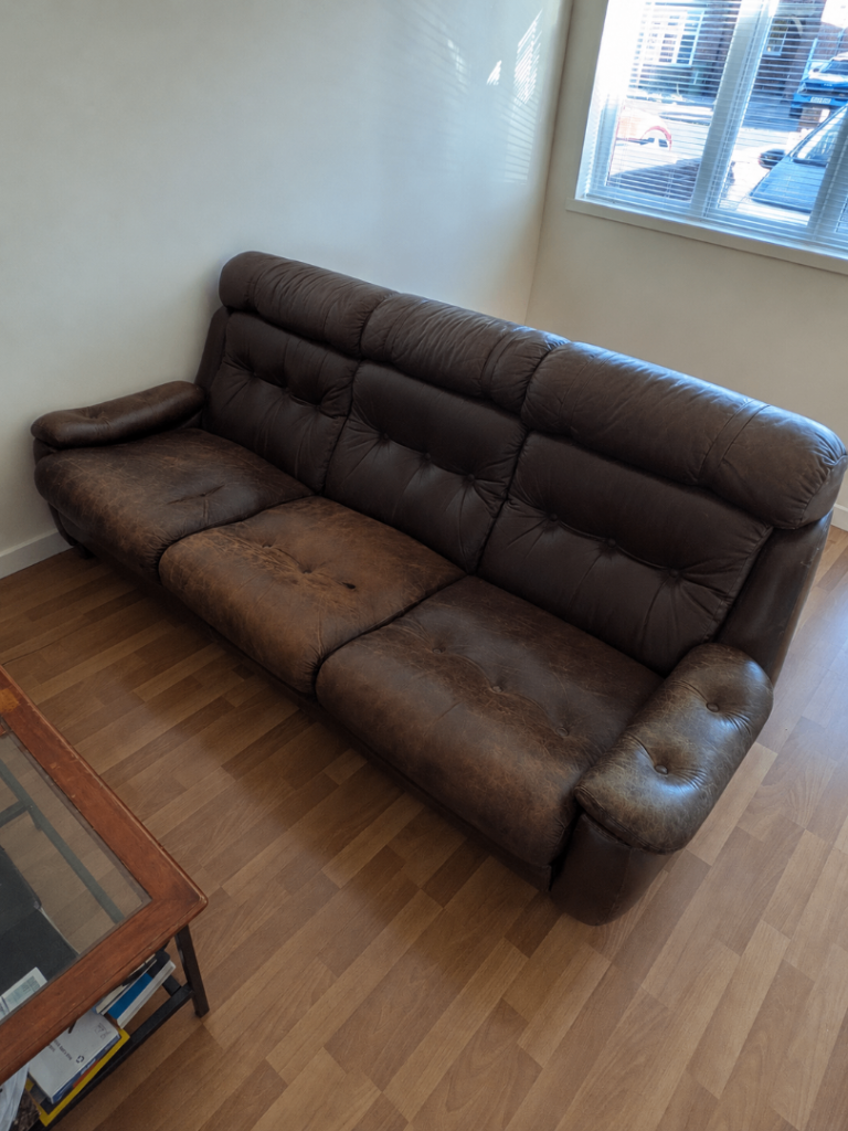 Leather Sofa - Vintage Brown Leather 3 Seater