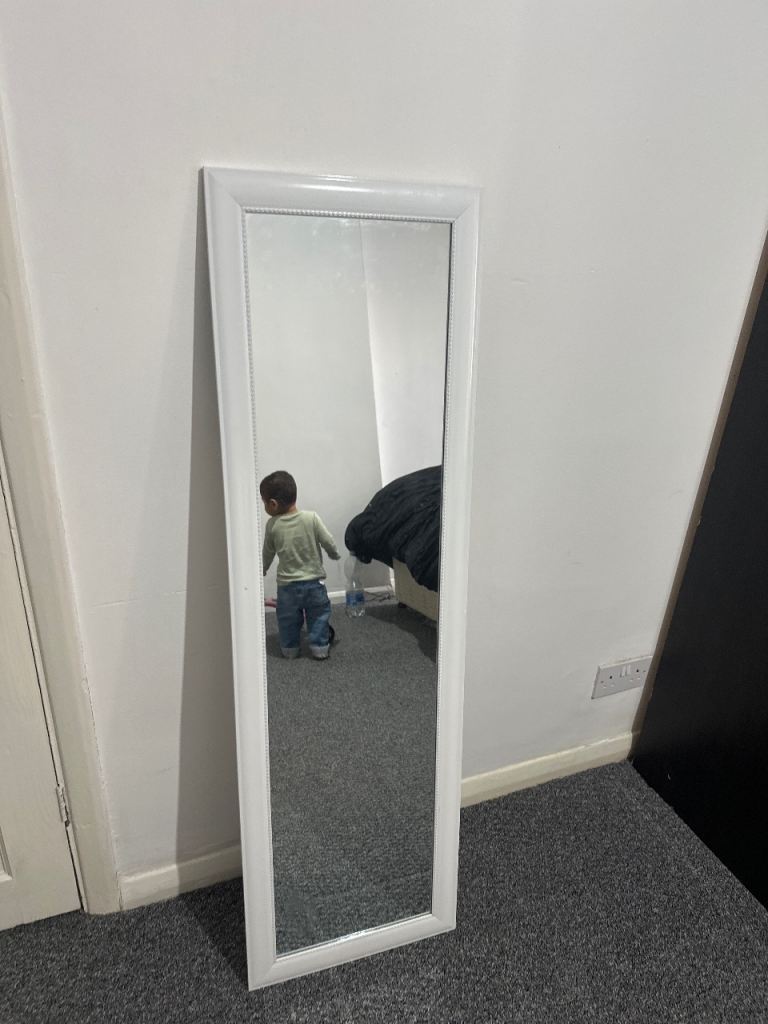 White Full Length Mirror – Good Condition