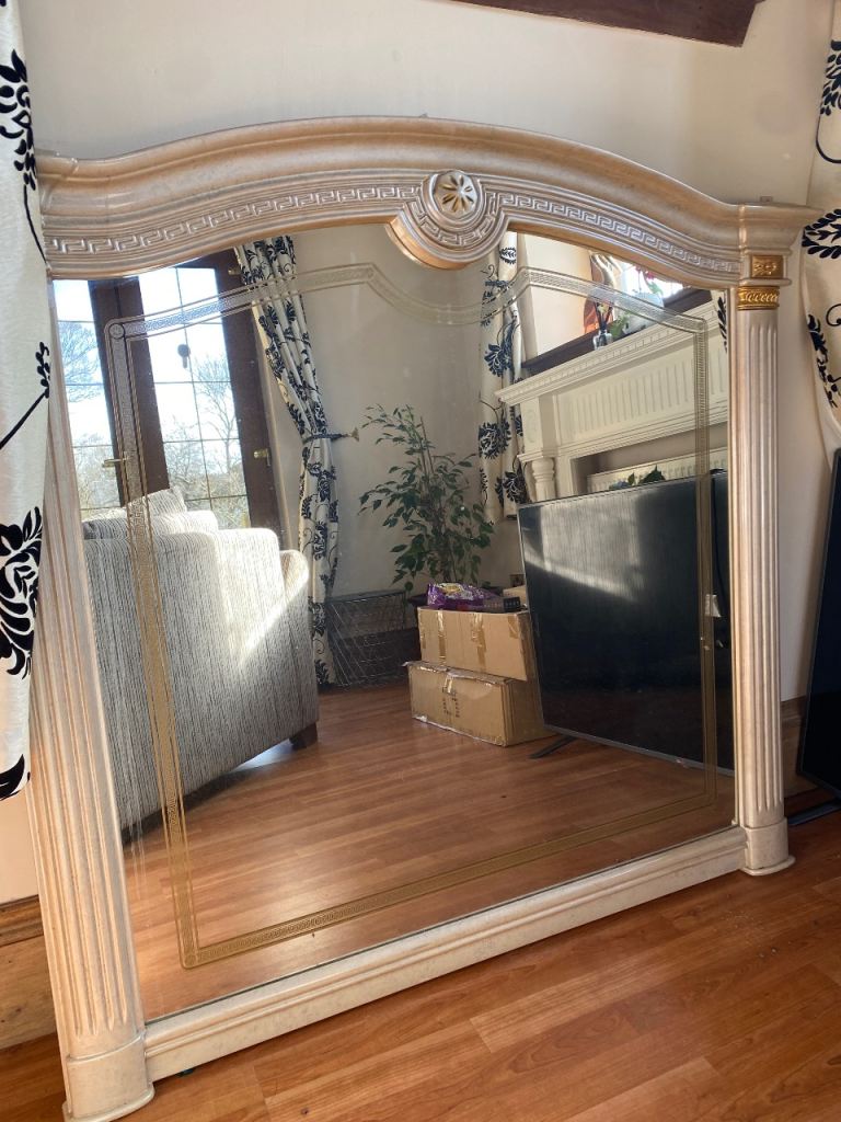 Large oak mirror and large mantle mirror