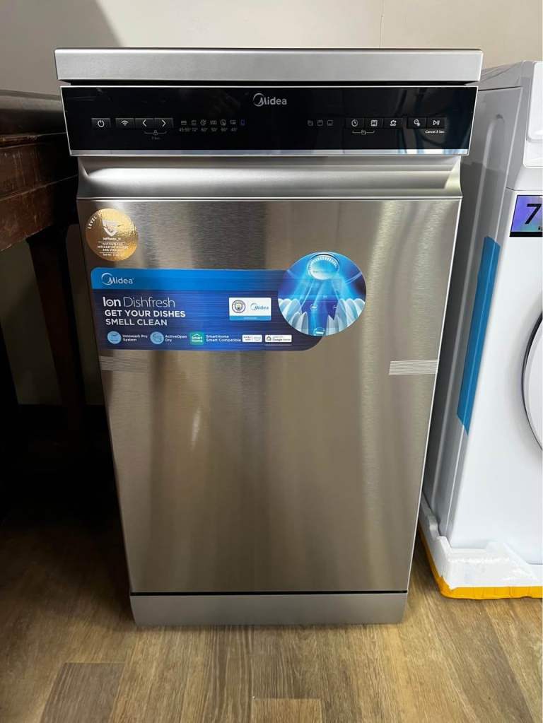 Midea MDWEF1034D(SS)-WG-UK Wifi Connected Slimline Dishwasher - Stainless Steel
