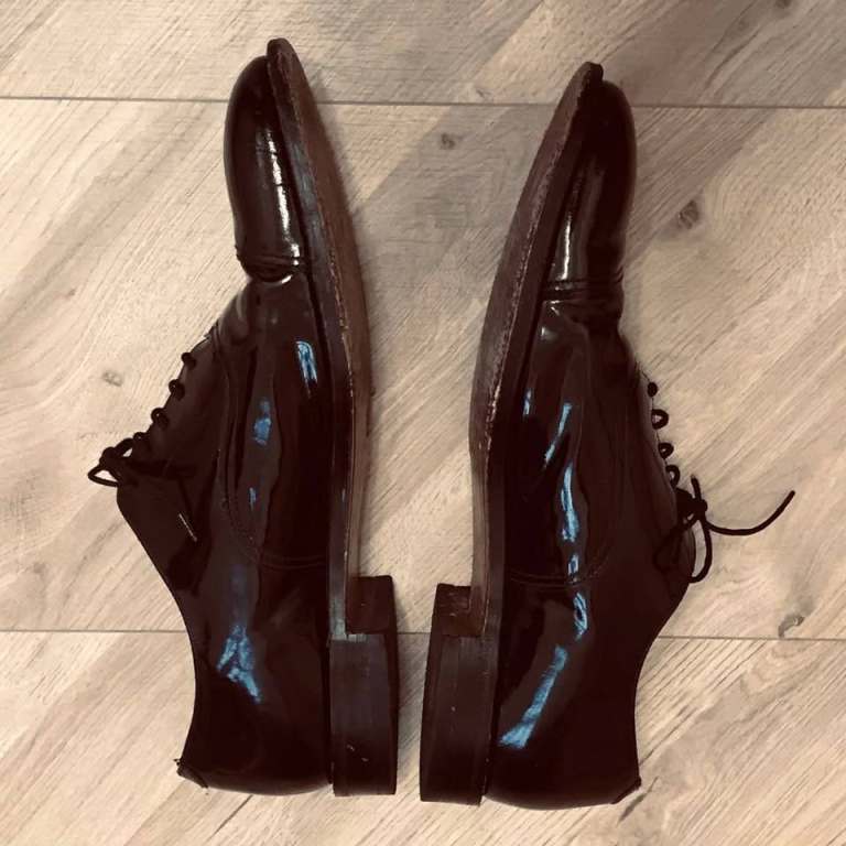 Men’s Black Patent Oxford Shoes – G. Jolliffe & Co Marlow – Size 12