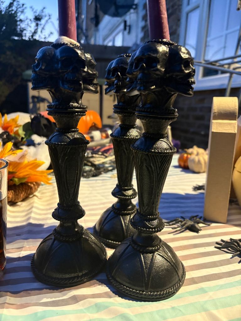 Skull candle stick holders 