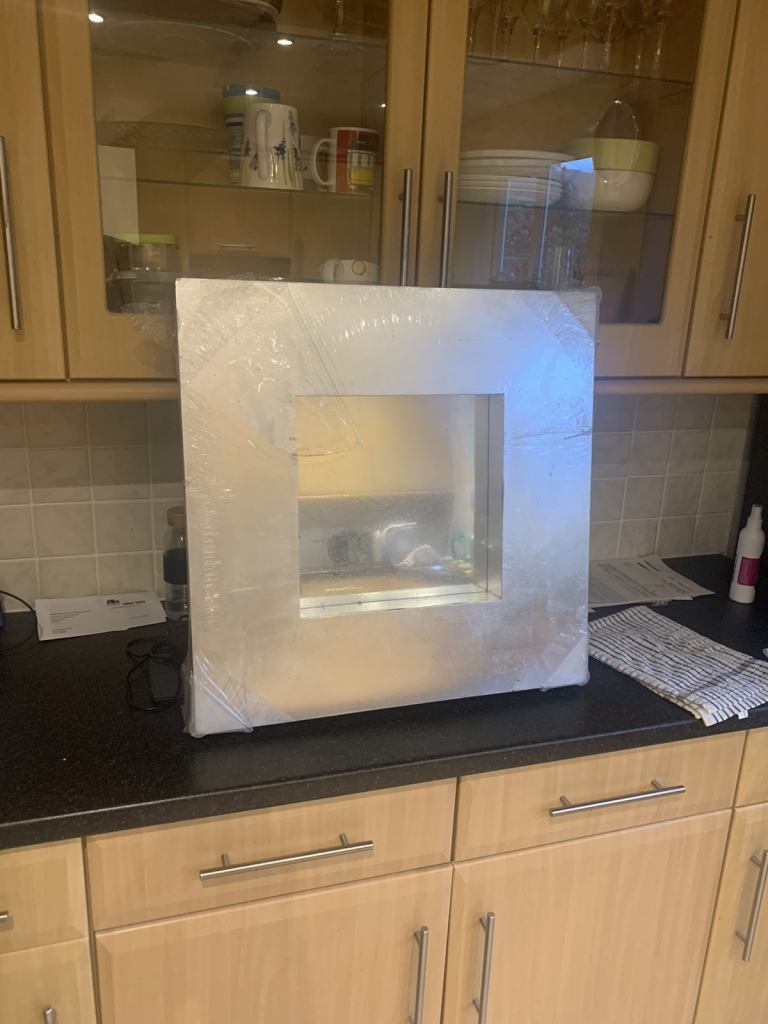 Decorative mirror in silver frame - new