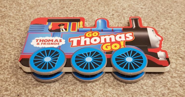 image for BRAND NEW Go Thomas Go book with moving wheels