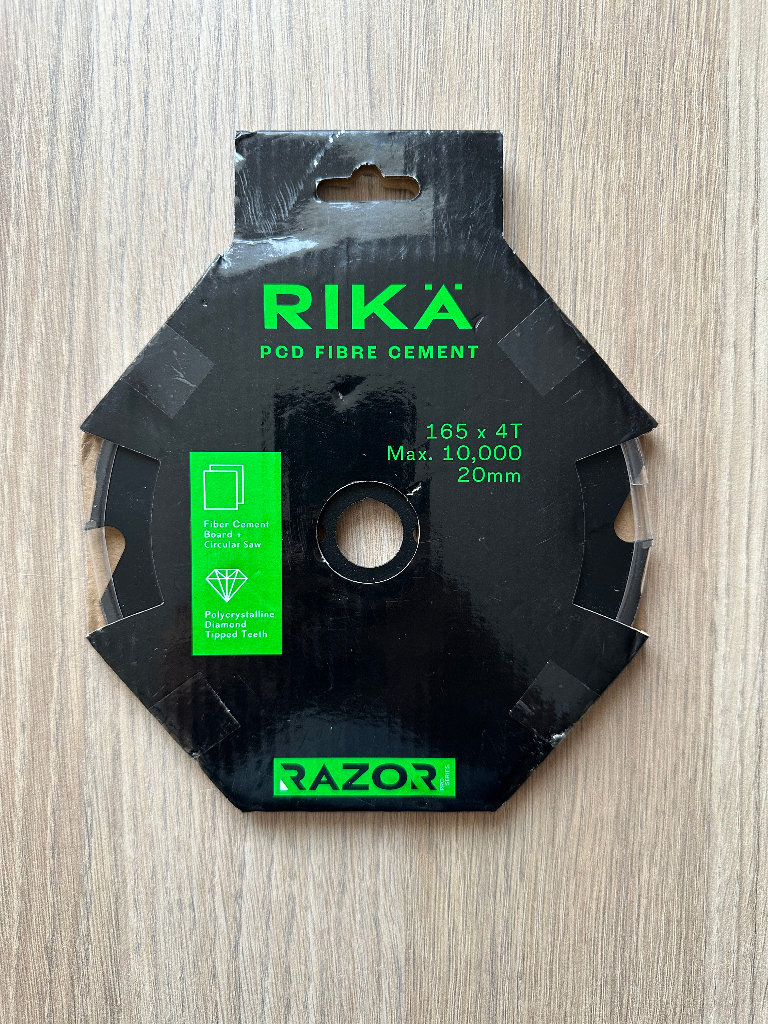 RIKA TCTR008 165MM X 20MM 4T FIBRE CEMENT PCD TCT CIRCULAR SAW BLADE