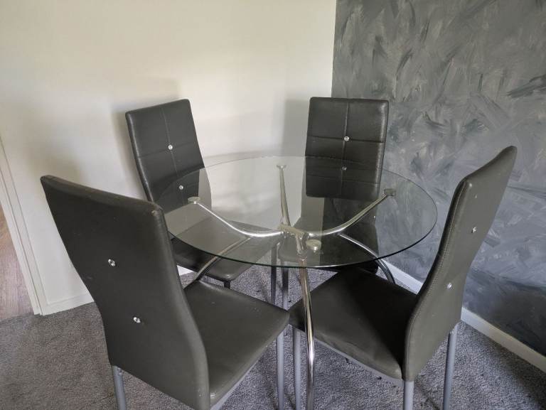 Glass table and chairs 