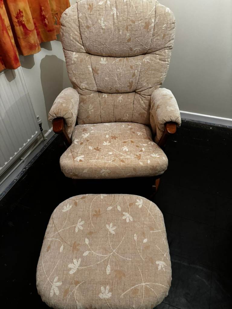 DUTAILIER NURSING/ROCKING CHAIR AND FOOT STOOL