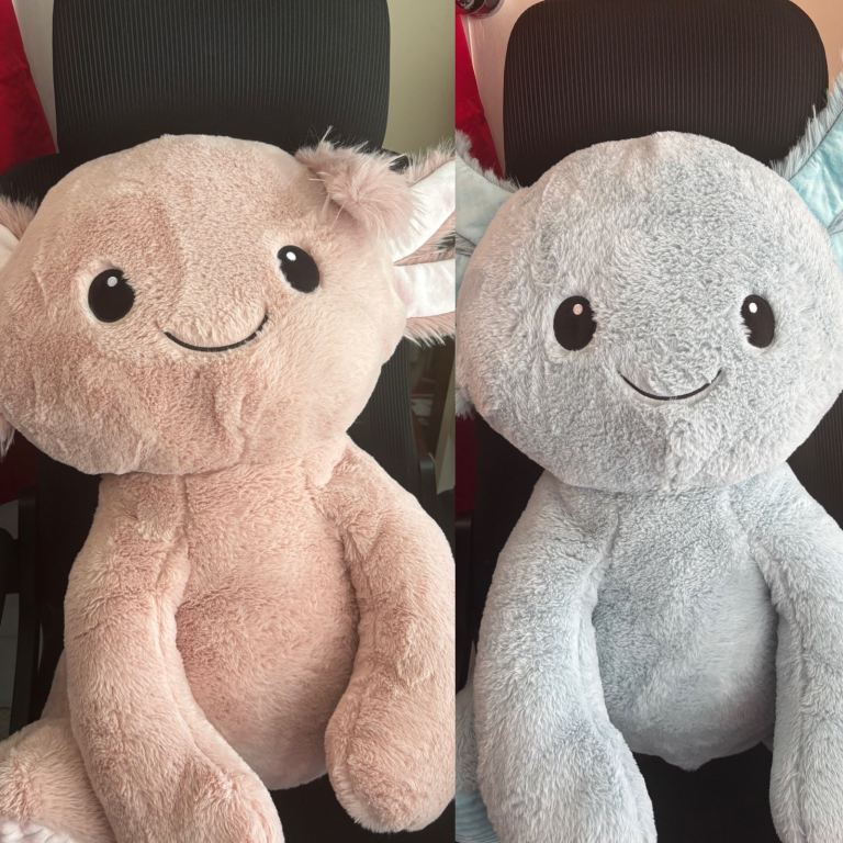 FREE Giant XXL Axolotl Teddies, Pink & Blue, Limited Edition for Tickled Pink Campaign