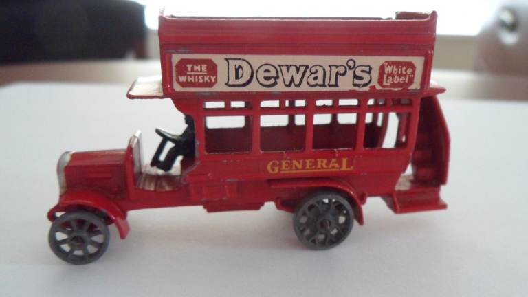 Vintage model double-decker bus - by Lesney