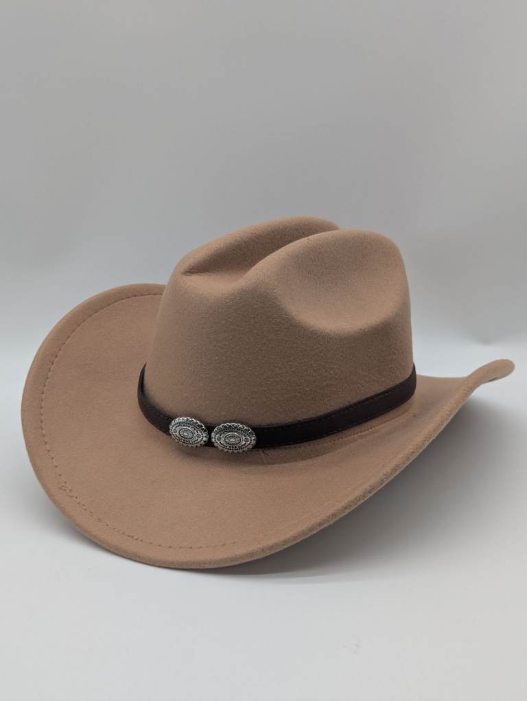 New Beige Cowboy Hat - Stylish and Unused