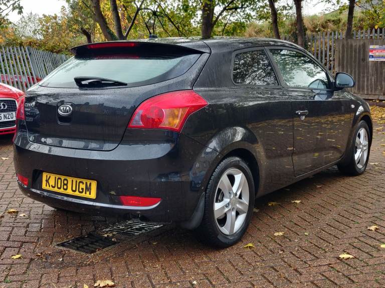 KIA PRO CEED 1.4 16v ZR-7 2008 08 REG BLACK 3 DOORS 5 SPEED MANUAL A/C 122K MILES ULEZ FREE SUPERB
