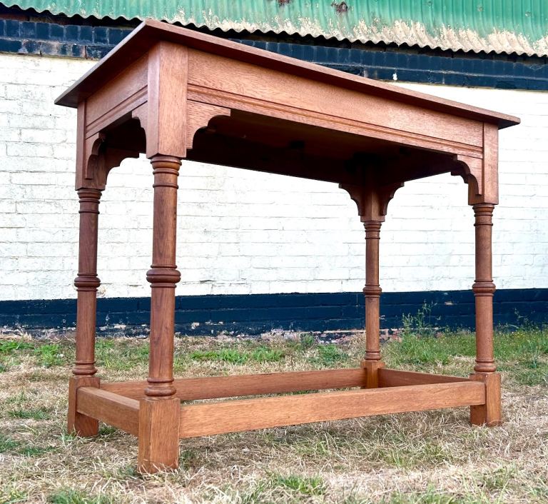 Gothic oak altar Table Vintage kitchen Wooden Old Wooden Side Antique coffee dining hall console