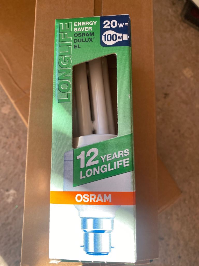 OSRAM DULUX EL Energy Saver Light Bulb B22 Bayonet 20W (100W equivalent)