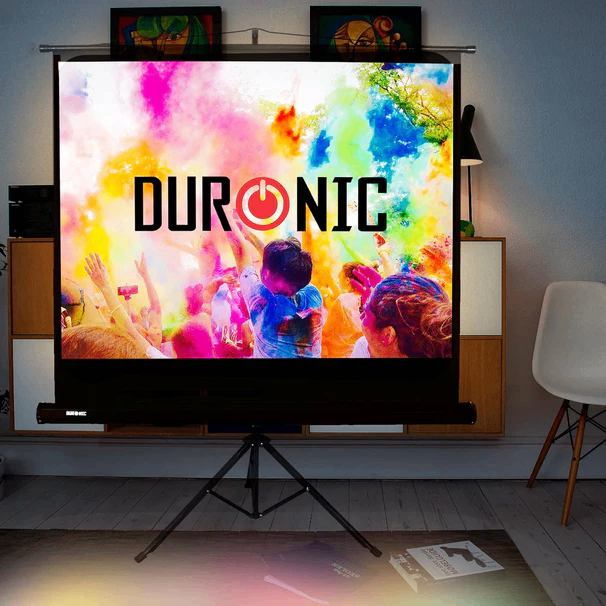 Duronic PS86/43 86in portable Tripod Screen for projectors - movie nights, school,work
