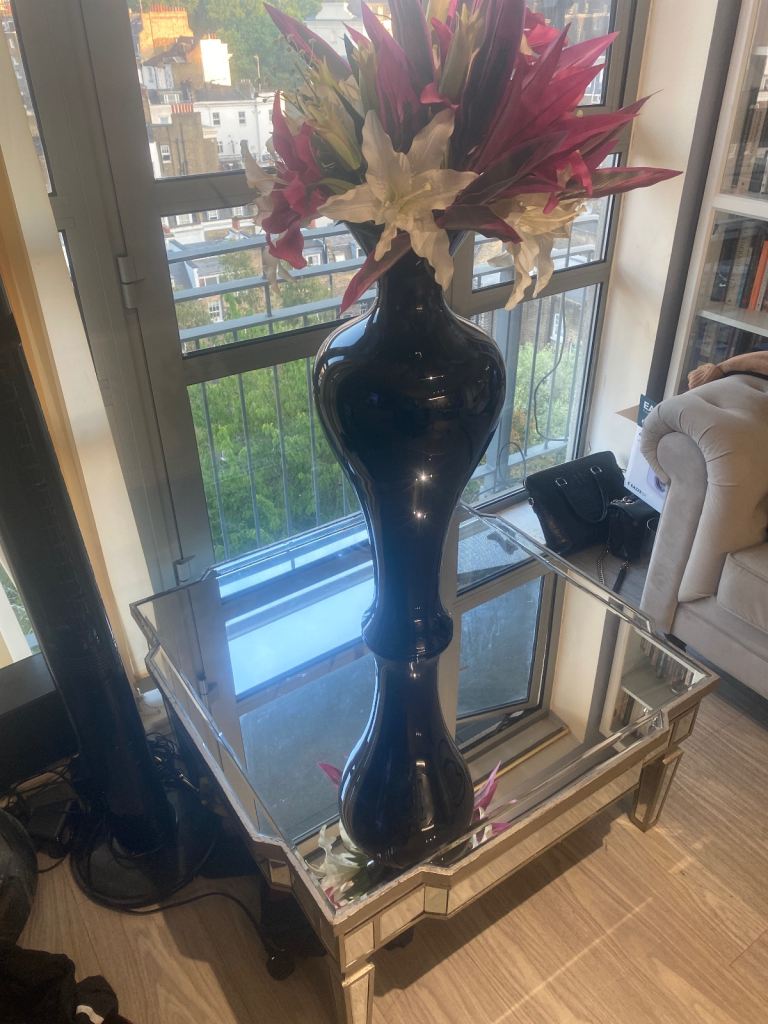 Mirrored Glass Venetian Square Coffee Table - Antique Silver Trim RRP£499!!!