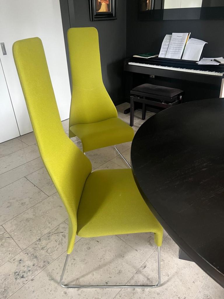 Patricia Urquiola 6 Lime Green Dining Chairs