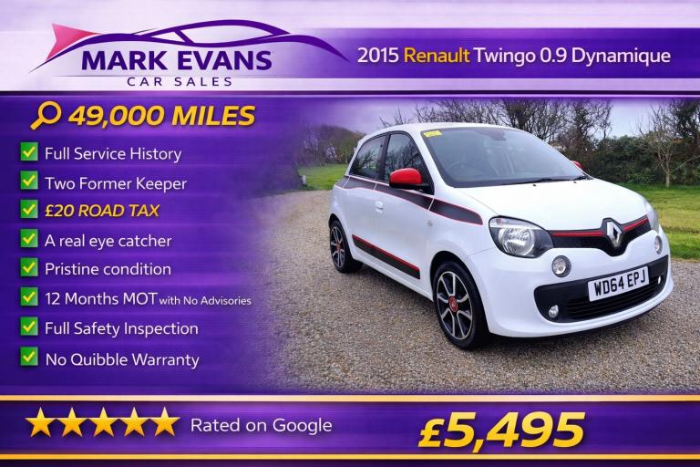 2015 Renault Twingo 0.9 TCE Dynamique 5dr [Start Stop] HATCHBACK Petrol Manual