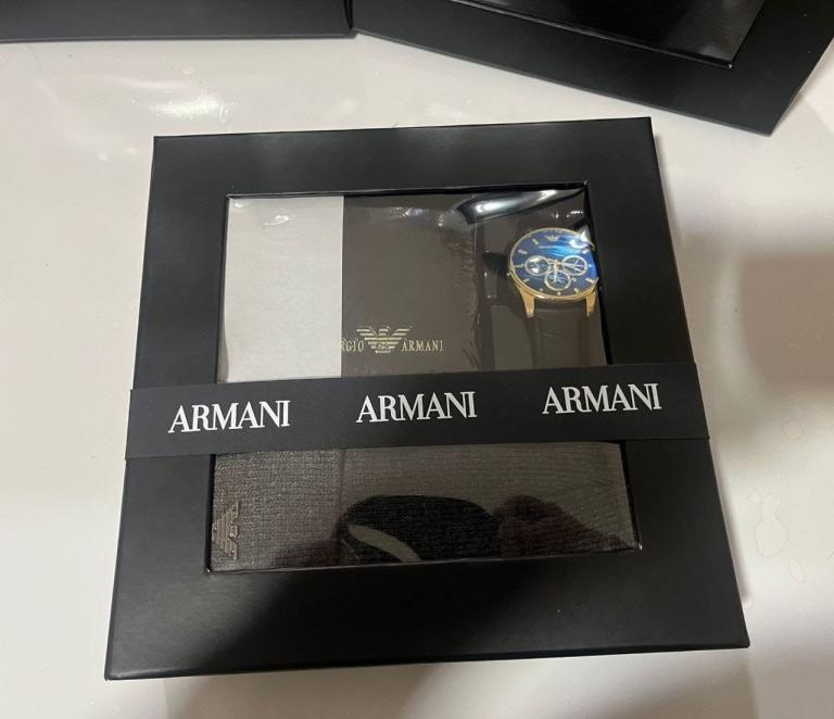 Armani gift set beanie, wallet and watch brand new unwanted Christmas gift 